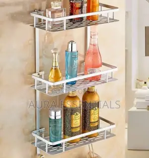 Aluminum 3 Tier Square Bathroom Shelf
