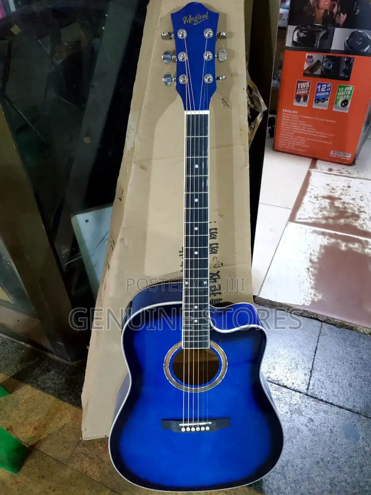 Acoustic Magical Guitar of Blue Colour.