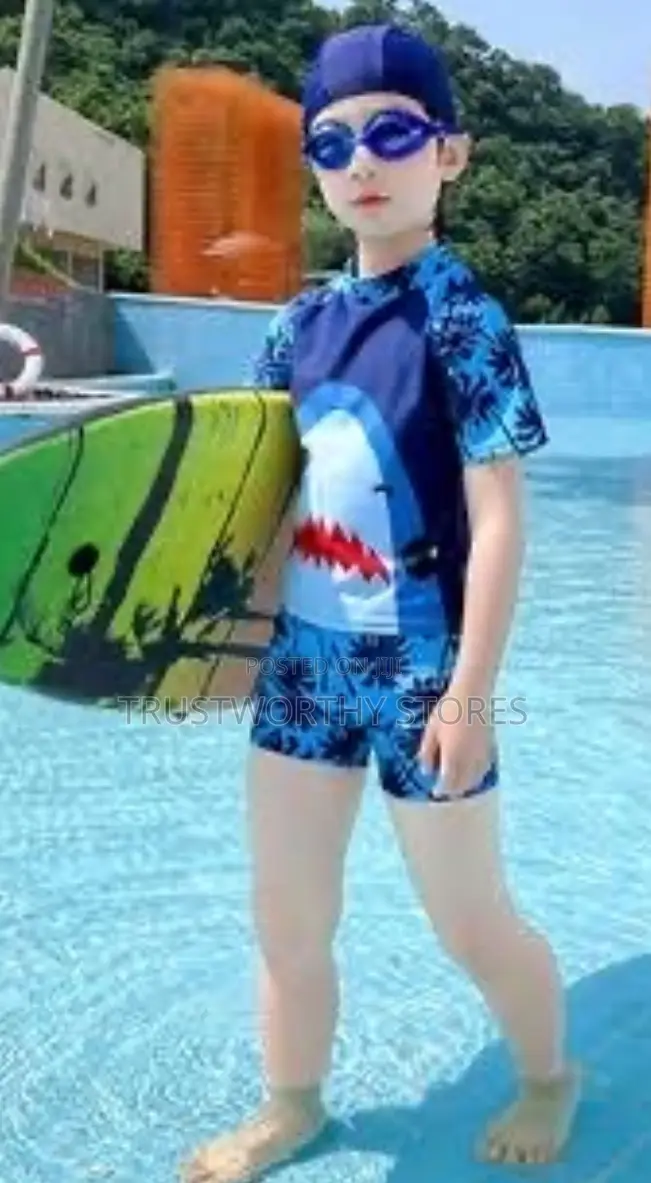 Kids Swimming Costume With a Cap - Boys