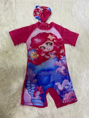 Kids Character Swimming Costume With Cap