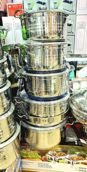 14-Piece Stainless Steel Kitchen Pot Set With Glass Lid