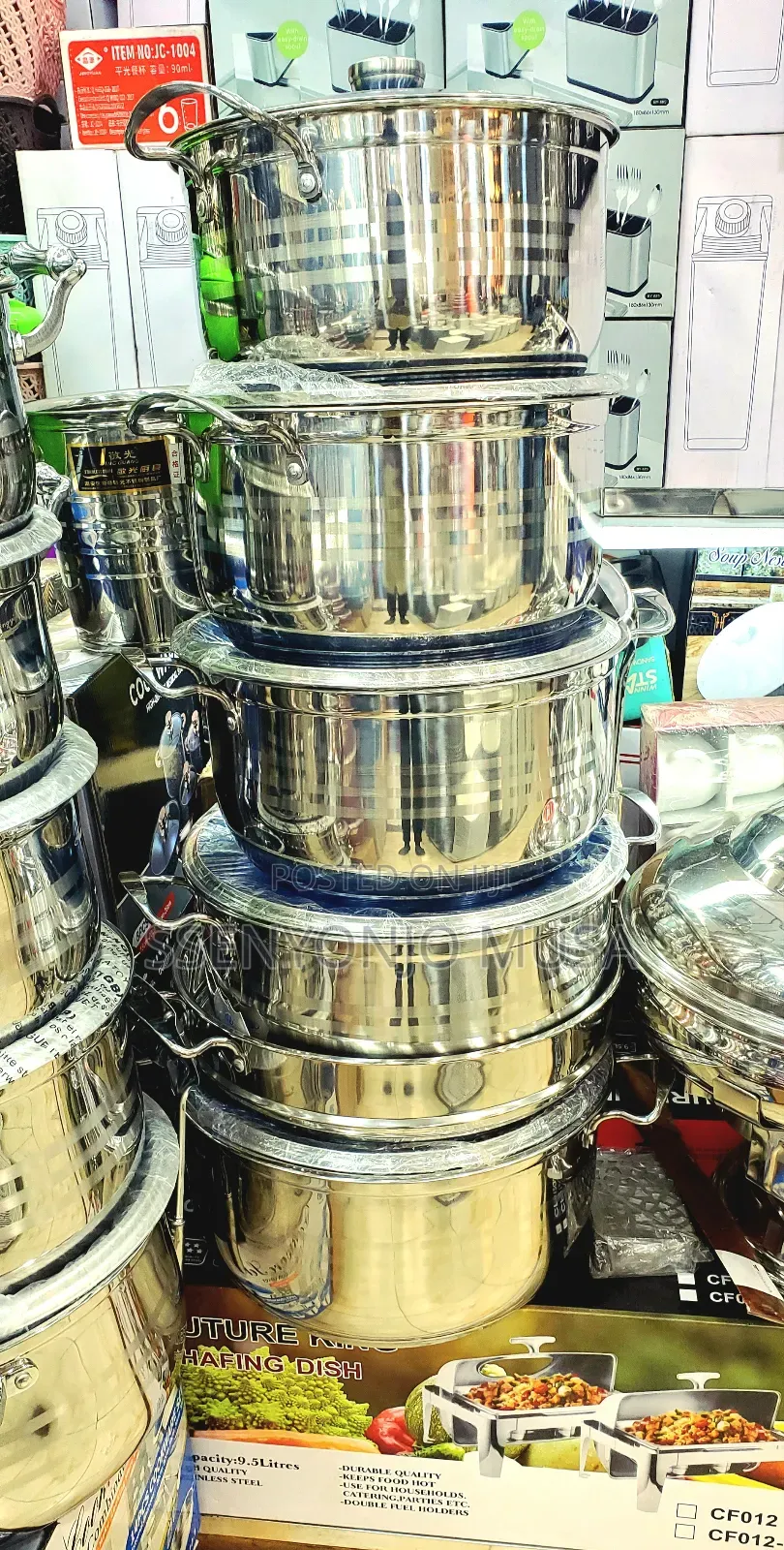 14-Piece Stainless Steel Kitchen Pot Set With Glass Lid