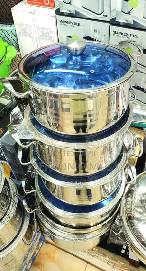 14-Piece Stainless Steel Kitchen Pot Set With Glass Lid