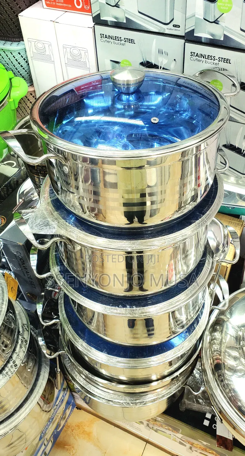14-Piece Stainless Steel Kitchen Pot Set With Glass Lid