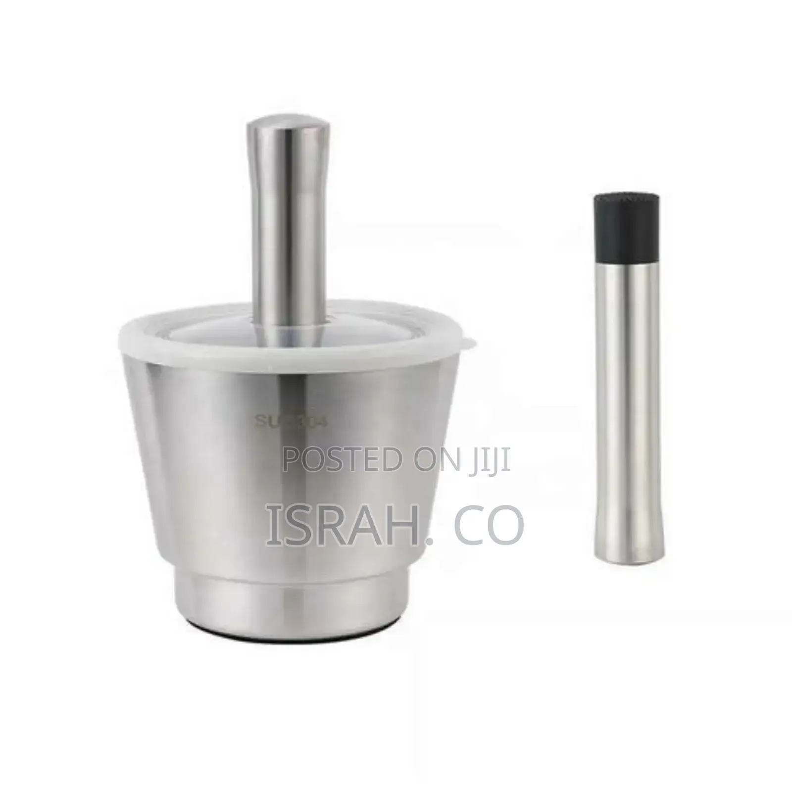 10cm Hamandista Brushed Stainless Steel Mortar and Pestle