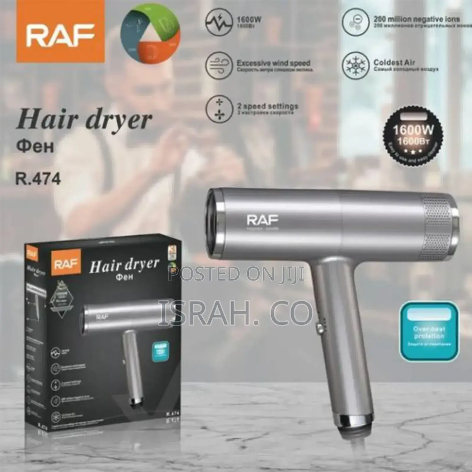 Raf Professional Travel Drying Blow Dryer Ionic Hairdryer