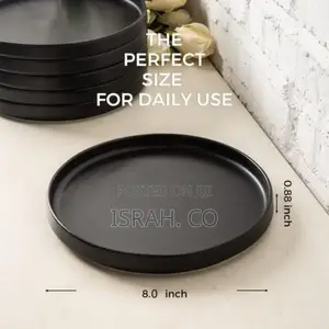 Plates Set of 6,Matte Glaze 8.0 Inch Dishes Set for Kitchen,