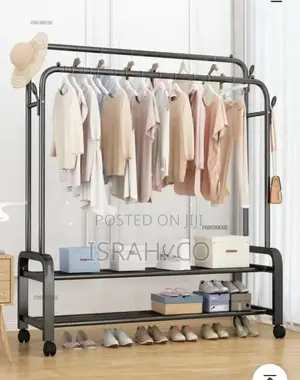Hanging Clothes Shoes Rack Standing Storage Organizer