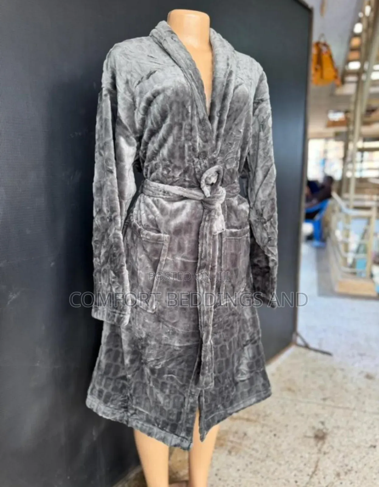 Cotton Bathrobe Gray