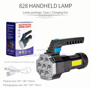 Usb Rechargeable Flashlight Cob Side Light Torch