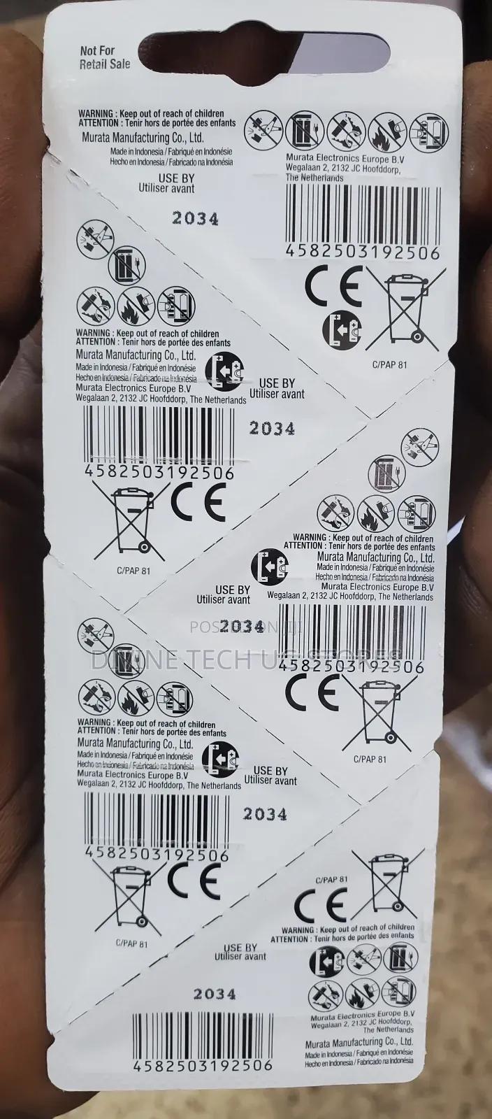 Cr2450 3v Lithium Coin Cell Battery (A Pack of 5 Pieces)