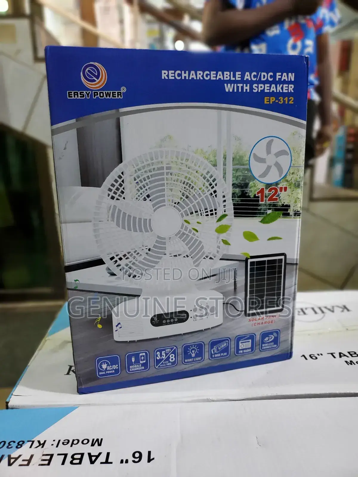 Rechargeable Ac/Dc Fan of 12 Inches Portable With Speaker.