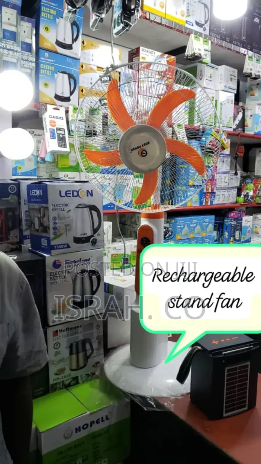 Cooling Fan With a 16-Inch Blade Rechargeable Battery