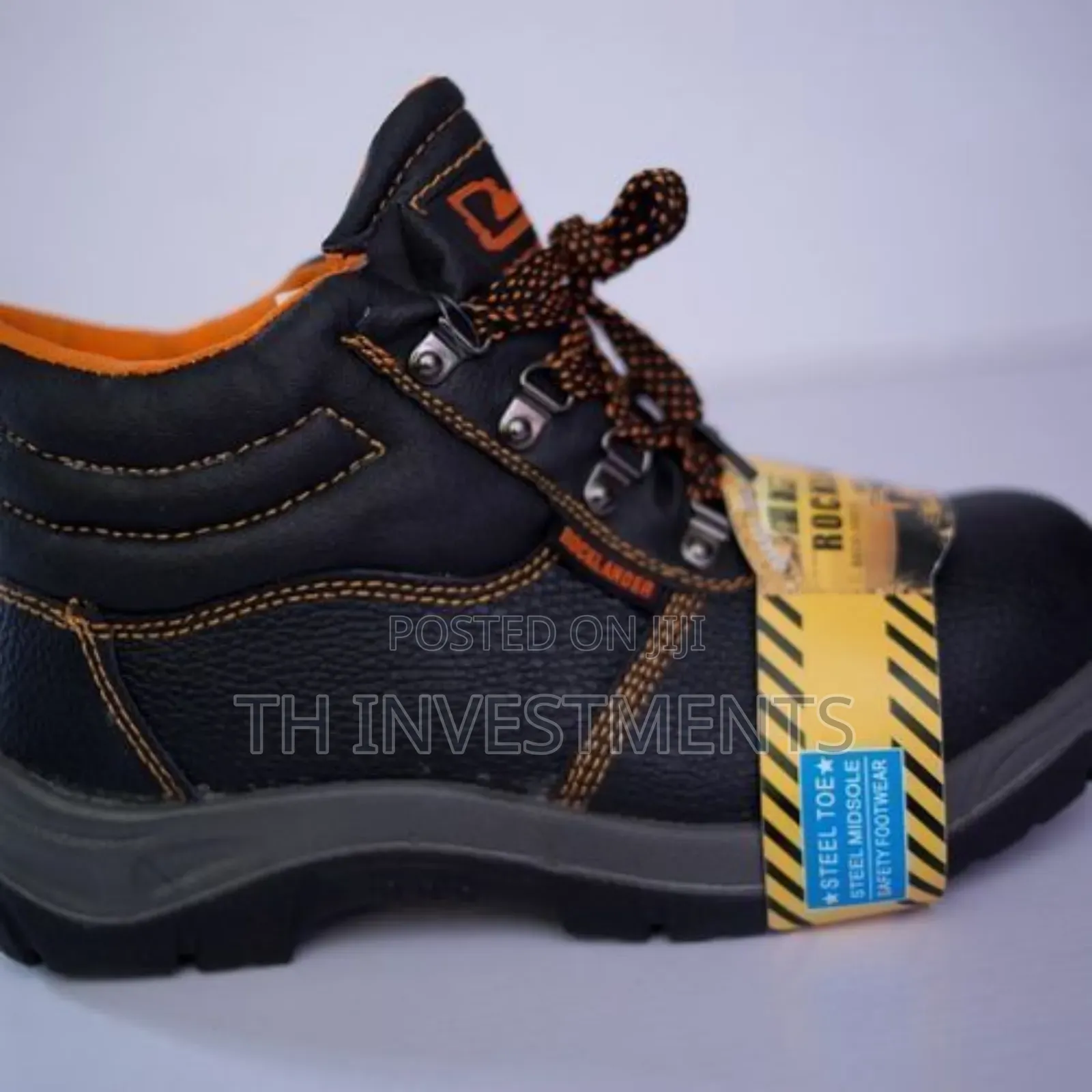Unisex Safety Shoes Oil Resistant Boots With Metal - Black.
