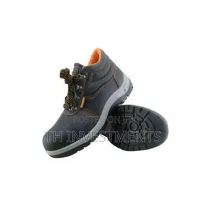 Unisex Safety Shoes Oil Resistant Boots With Metal - Black.