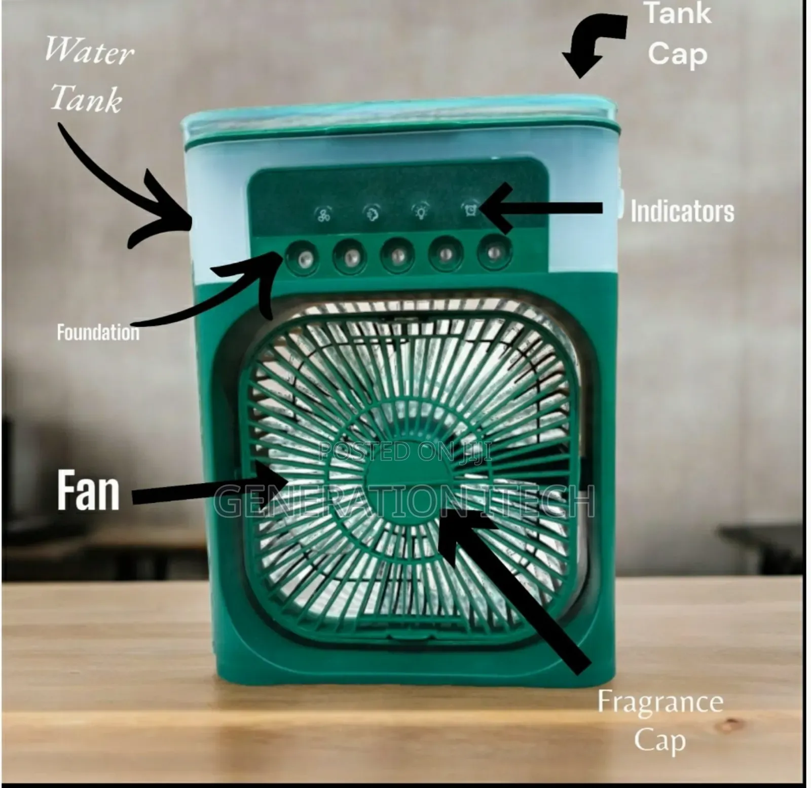 3 in 1 Air Cooler With Fan- Water Tank Cooler - 3 Speeds