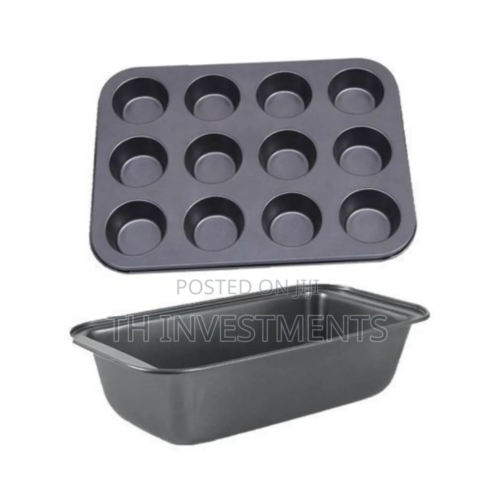Bread Toast Loaf Pan And Muffin Cup Cake Mould - Black
