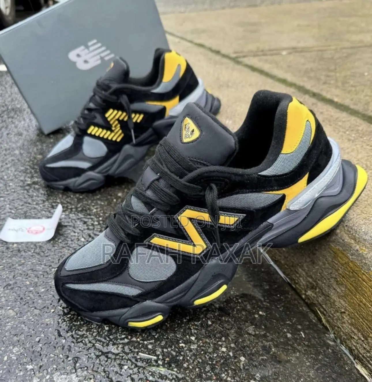 Original Black/Yellow Suede New Balance 9060 Sneaker
