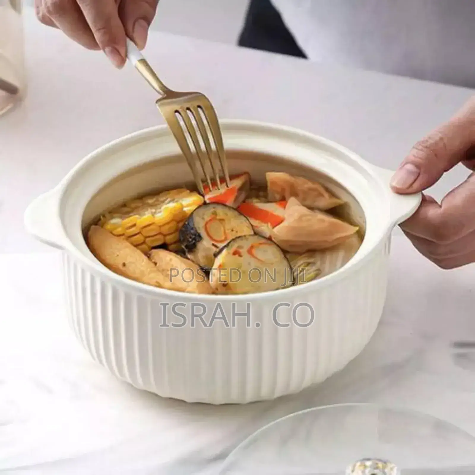 3 Pieces of 1200ml Salad Bowl Ceramic Kitchen Cooking Bowl
