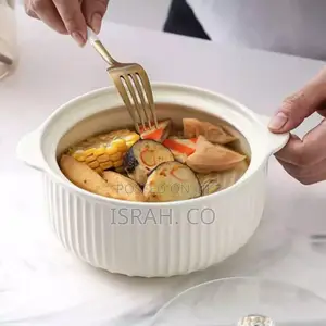 3 Pieces of 1200ml Salad Bowl Ceramic Kitchen Cooking Bowl