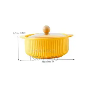 3 Pieces of 1200ml Salad Bowl Ceramic Kitchen Cooking Bowl