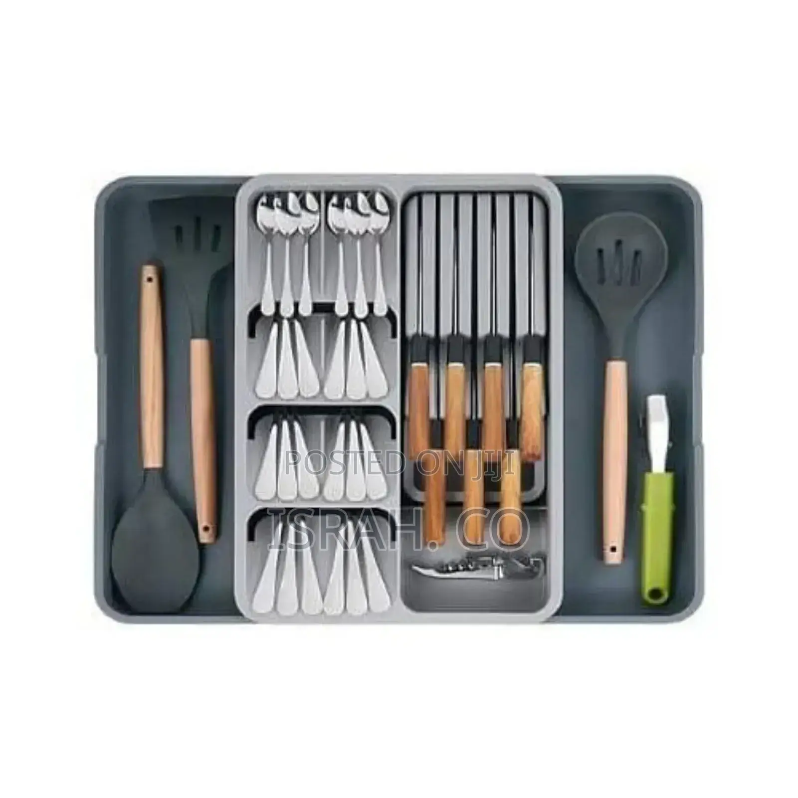 Kitchen Utensil Drawer Organizer 2-Tier Knife Holder,