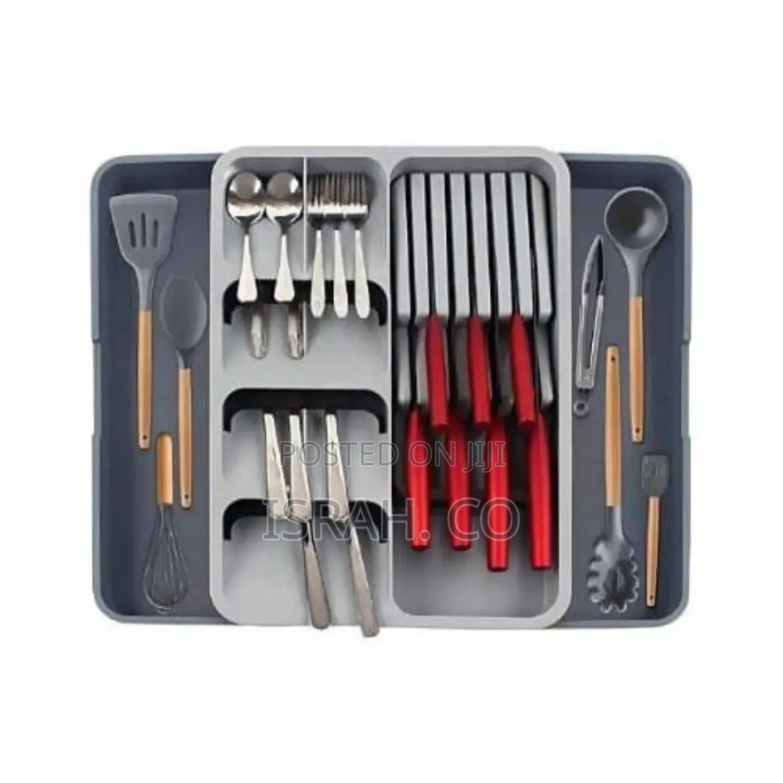 Kitchen Utensil Drawer Organizer 2-Tier Knife Holder,