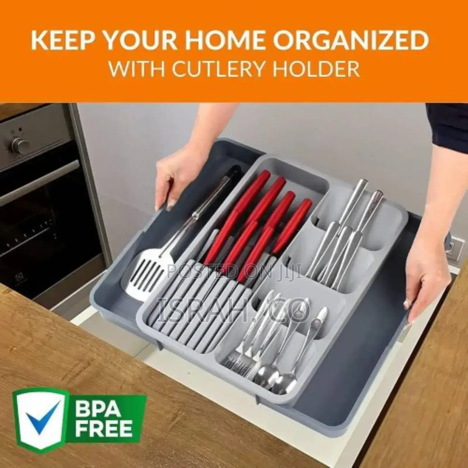 Kitchen Utensil Drawer Organizer 2-Tier Knife Holder,