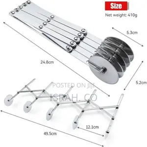 Baking 5 Wheel Pastry Pizza Cutter, Extender Stainless Steel