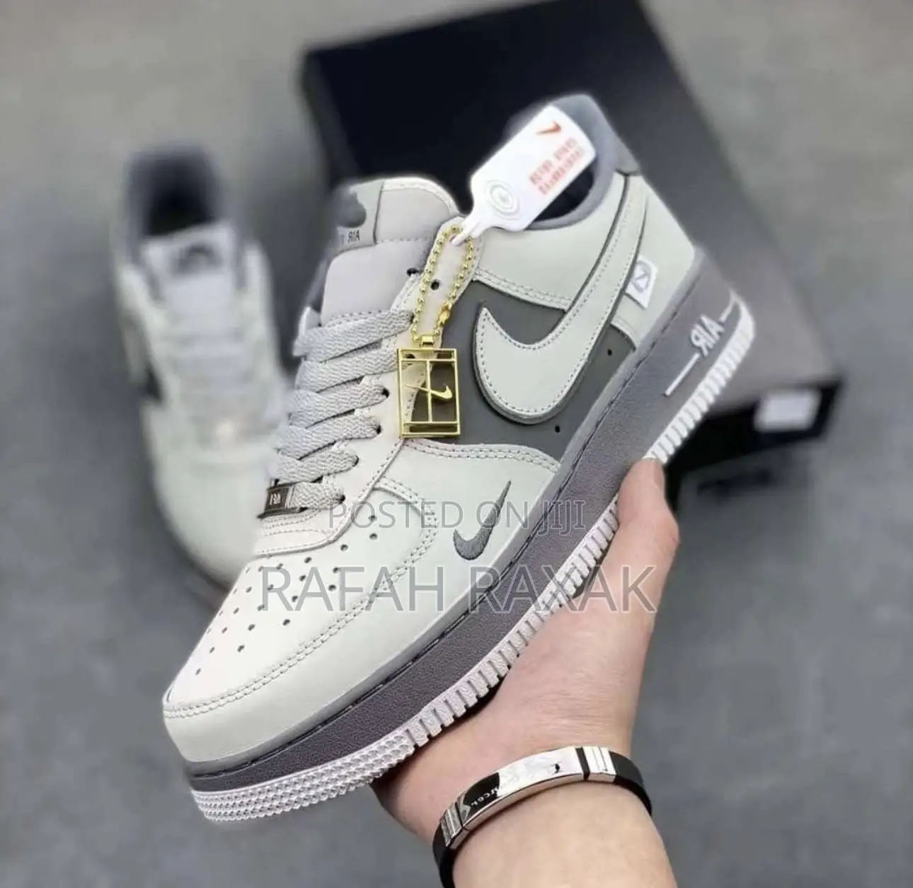 Original Grey/Cream Nike Air Force 07 Casual Sneakers