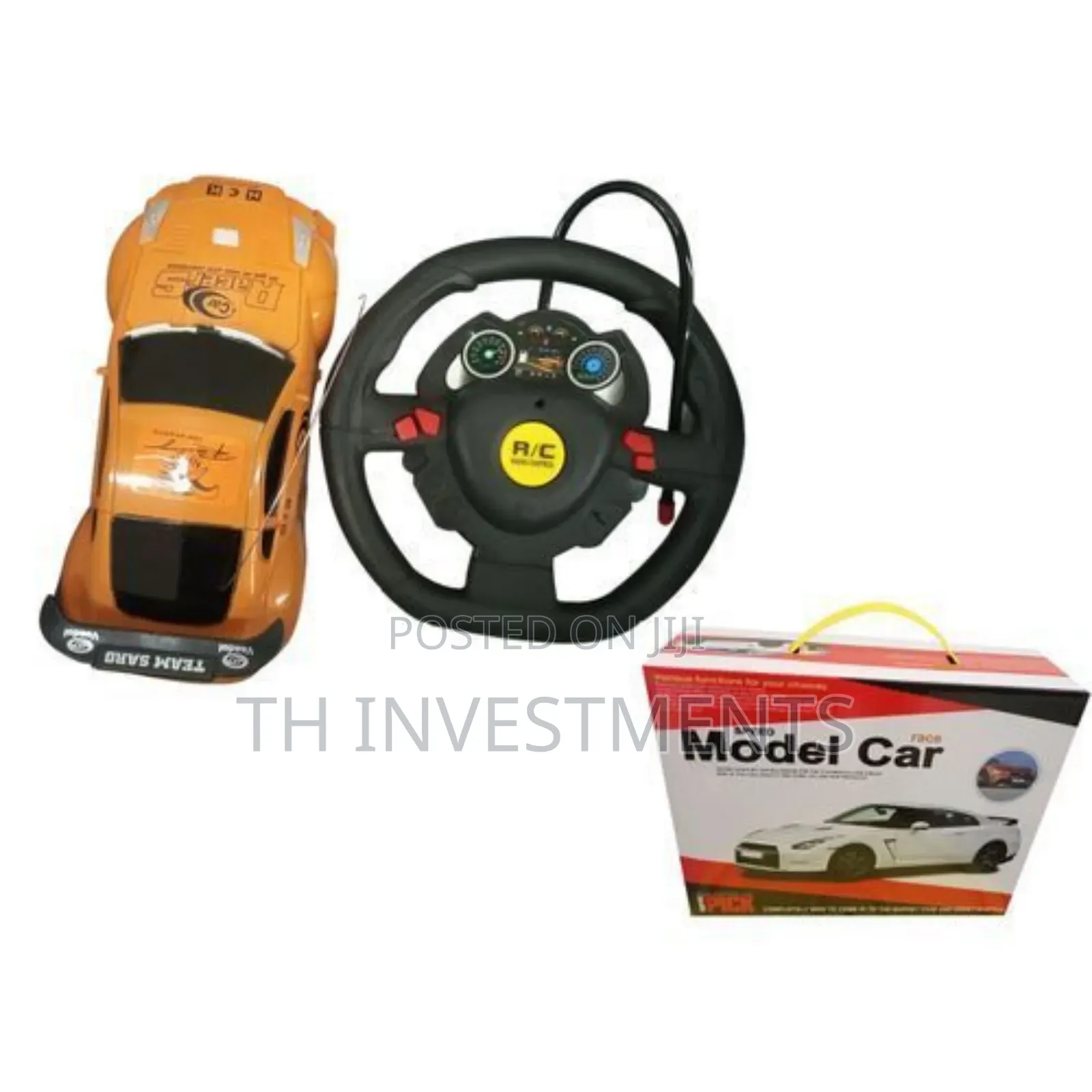 Remote Control Toy Car Racing Kid's Playing Vehicle - Yellow