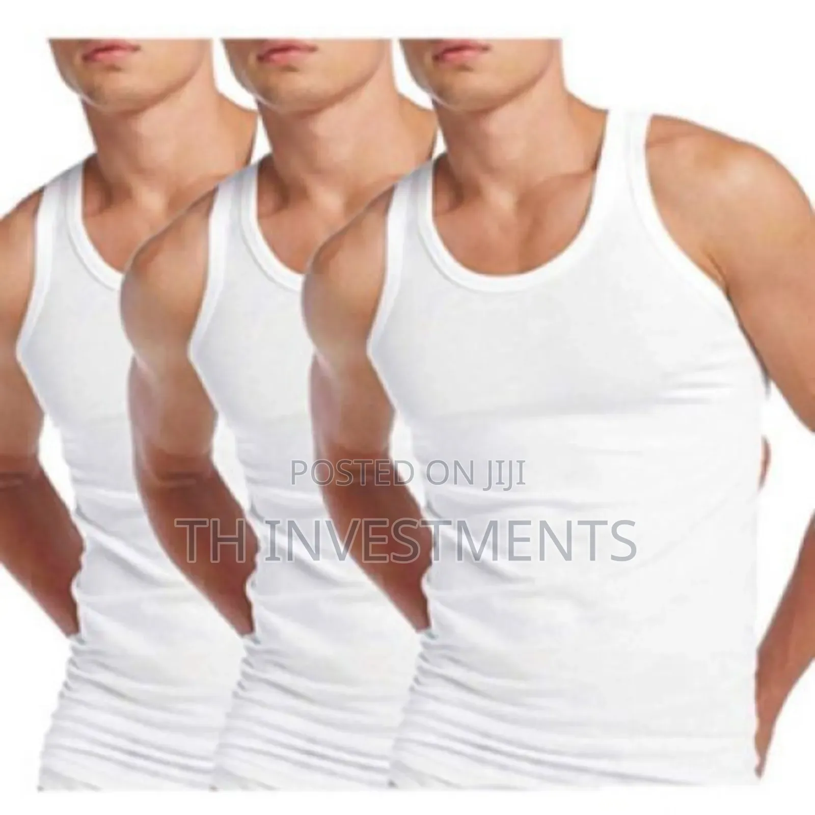 Pack of 3pcs of Cotton Vests Vests Size L -White