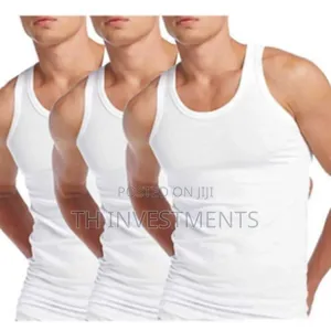 Pack of 3pcs of Cotton Vests Vests Size L -White