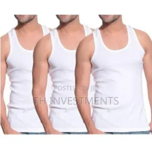 Pack of 3pcs of Cotton Vests Vests Size L -White