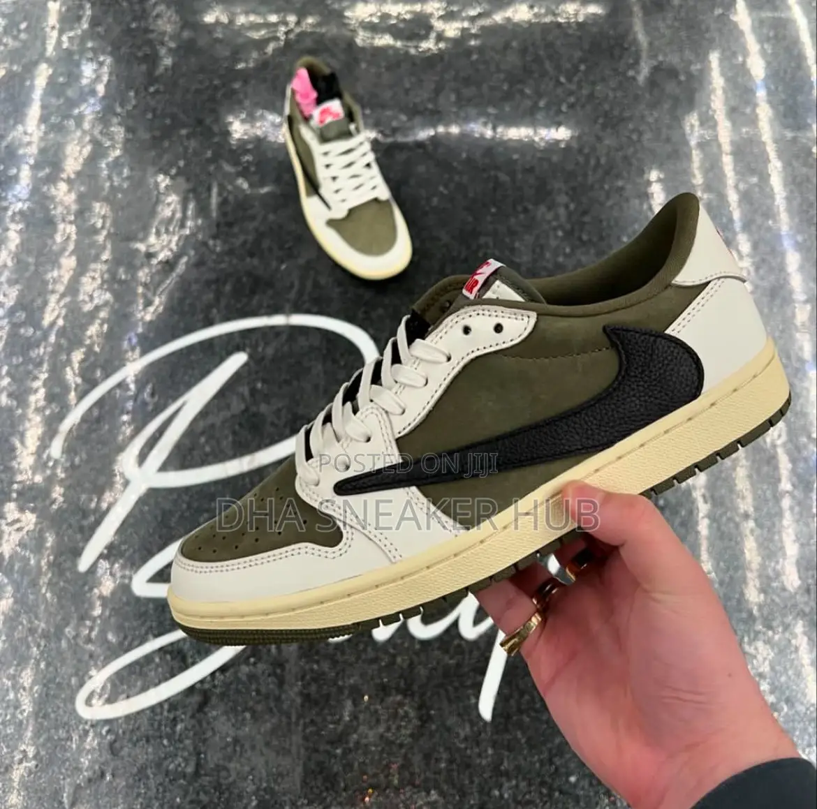 Air Jordan 1 Low Cactus Jack With Green and Cream