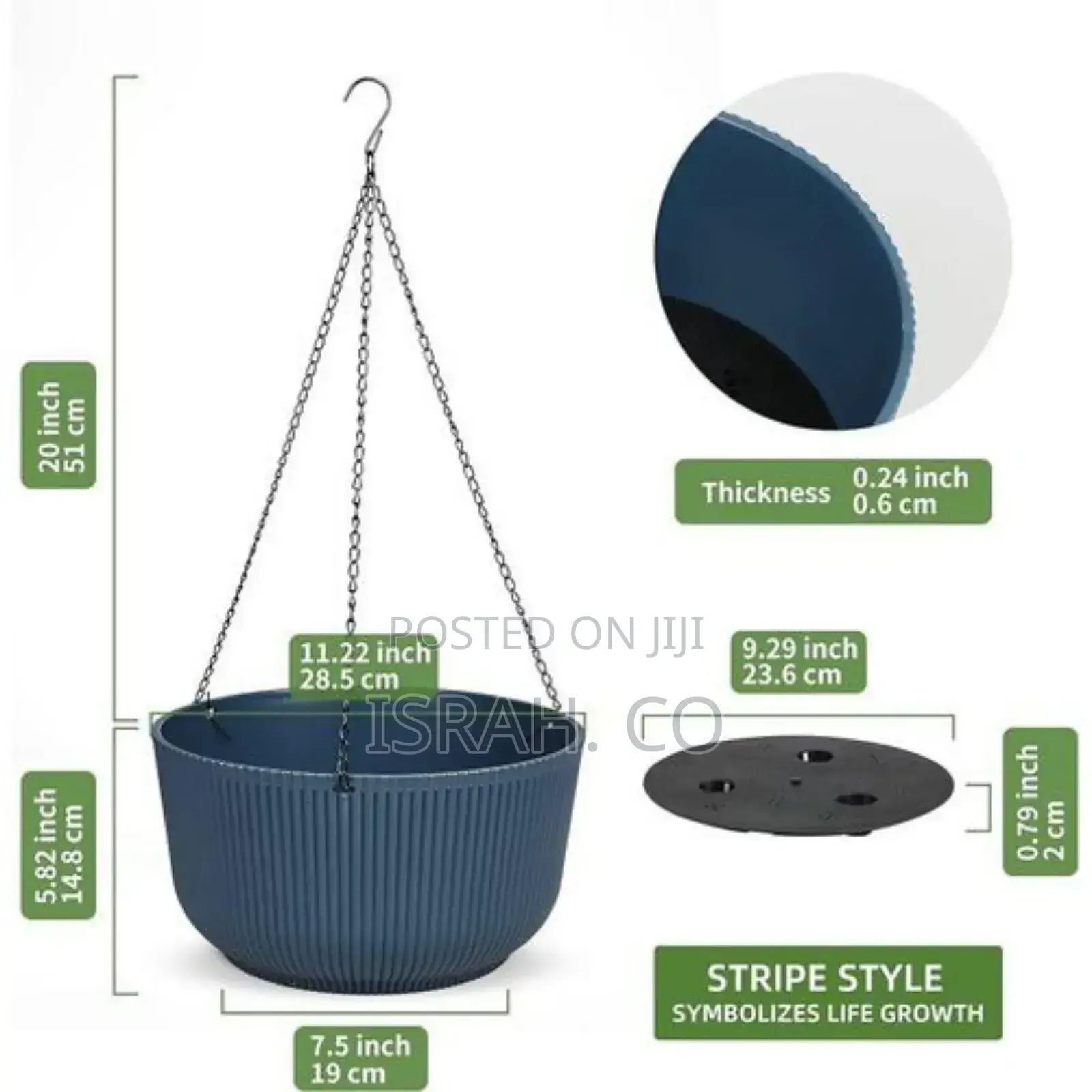 Hanging Plastic Flower Pots Blue