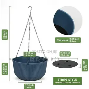 Hanging Plastic Flower Pots Blue