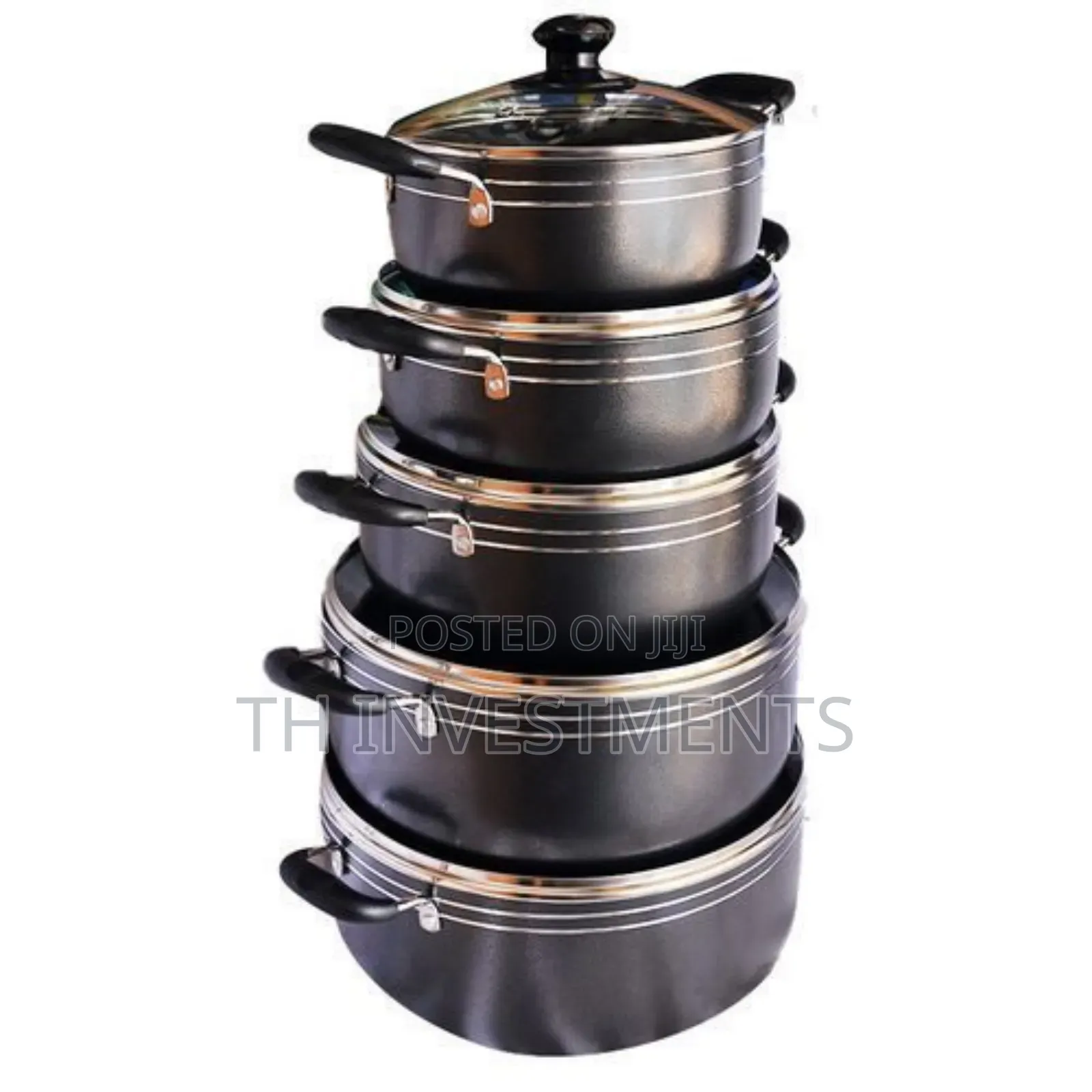 Tornado Non Stick Serving Dishes, 5pcs - Black 