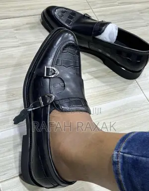 Original Men’S Black Clarks Double Buckle Monk Strap Loafers