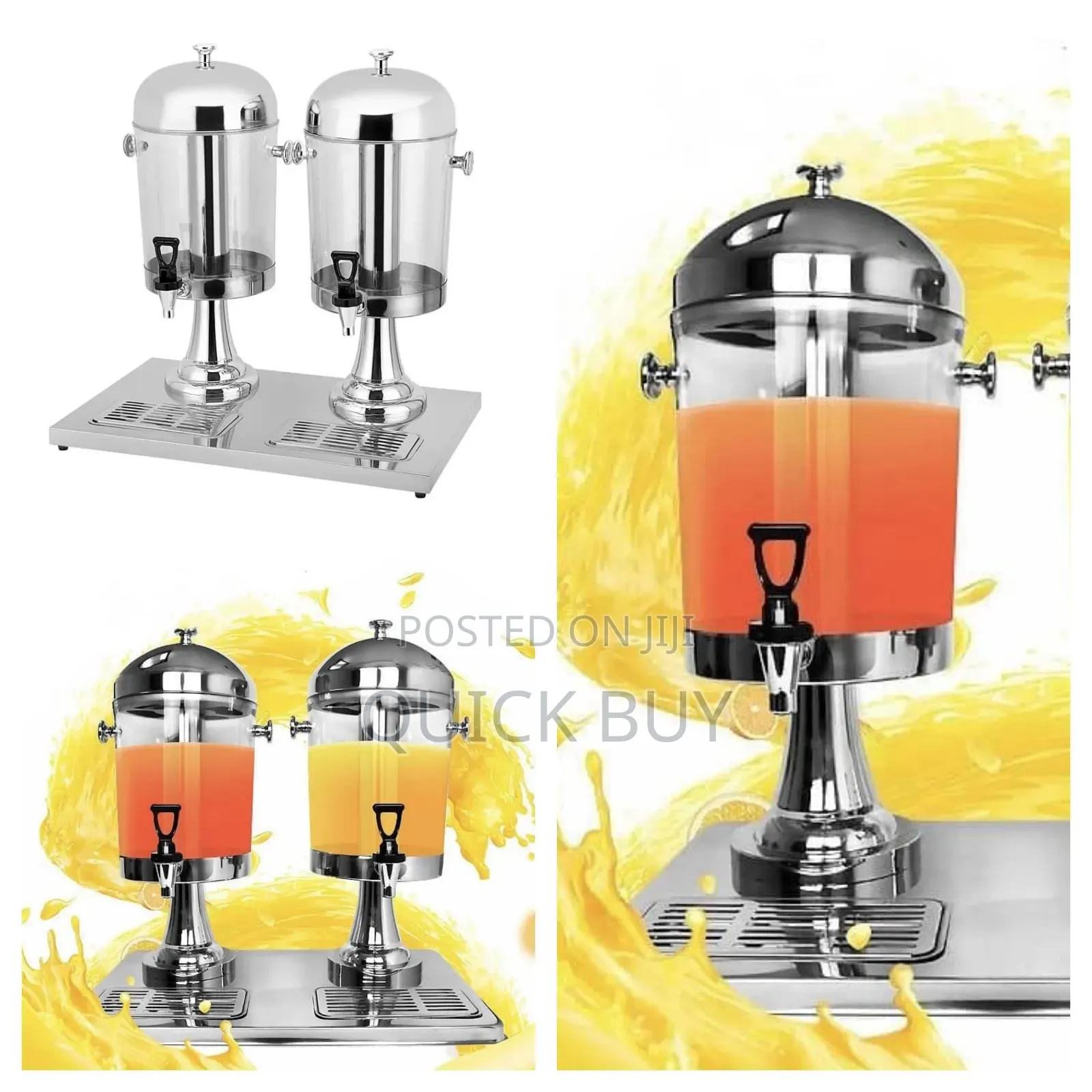 Double New Stainless Steel Juice Dispenser