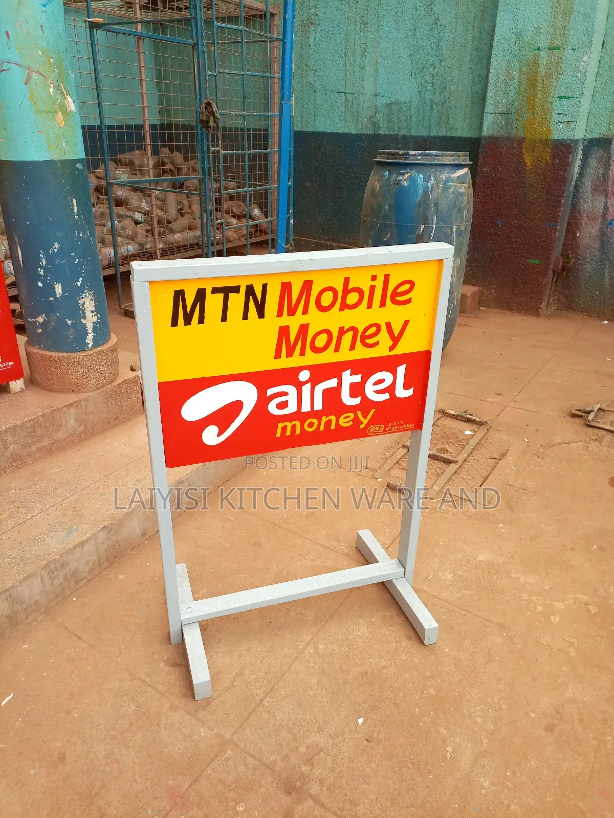 Mobile Money Service Signboard Or Post