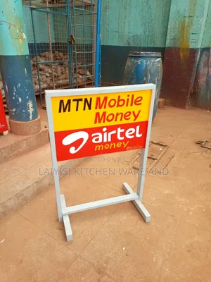 Mobile Money Service Signboard Or Post
