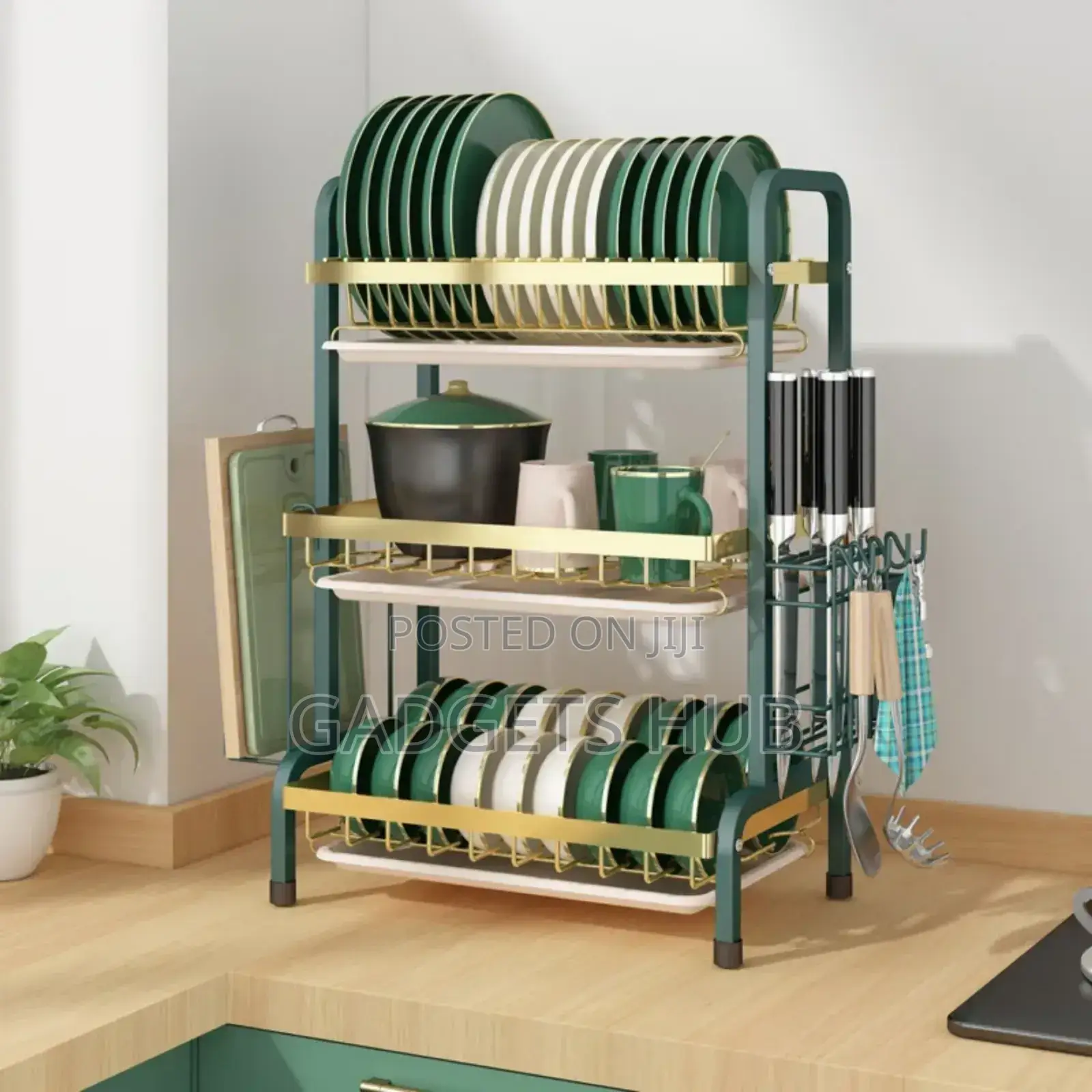 Dish Drying Rack, Carbon for Kitchen
Counter, 3 Tier