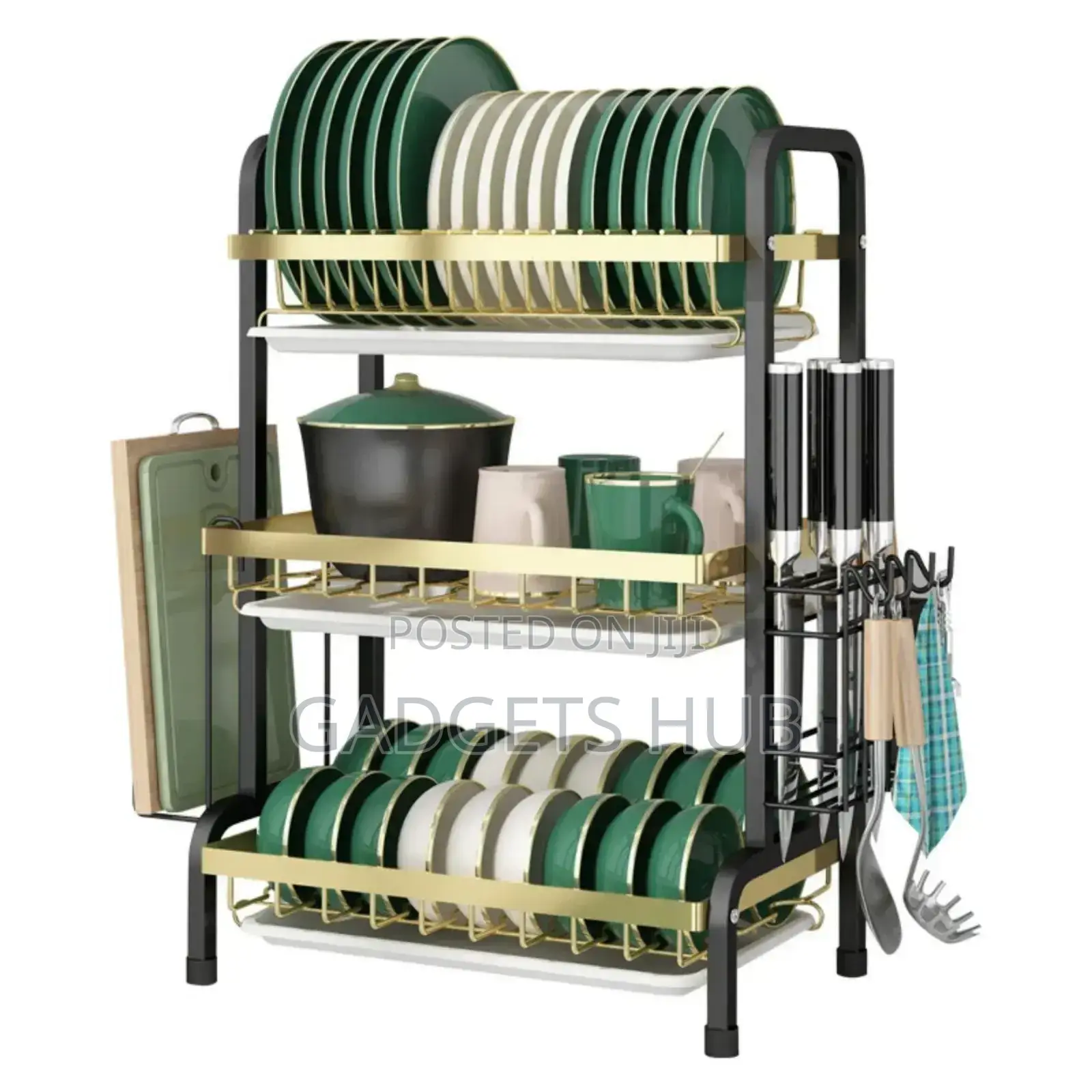 Dish Drying Rack, Carbon for Kitchen
Counter, 3 Tier