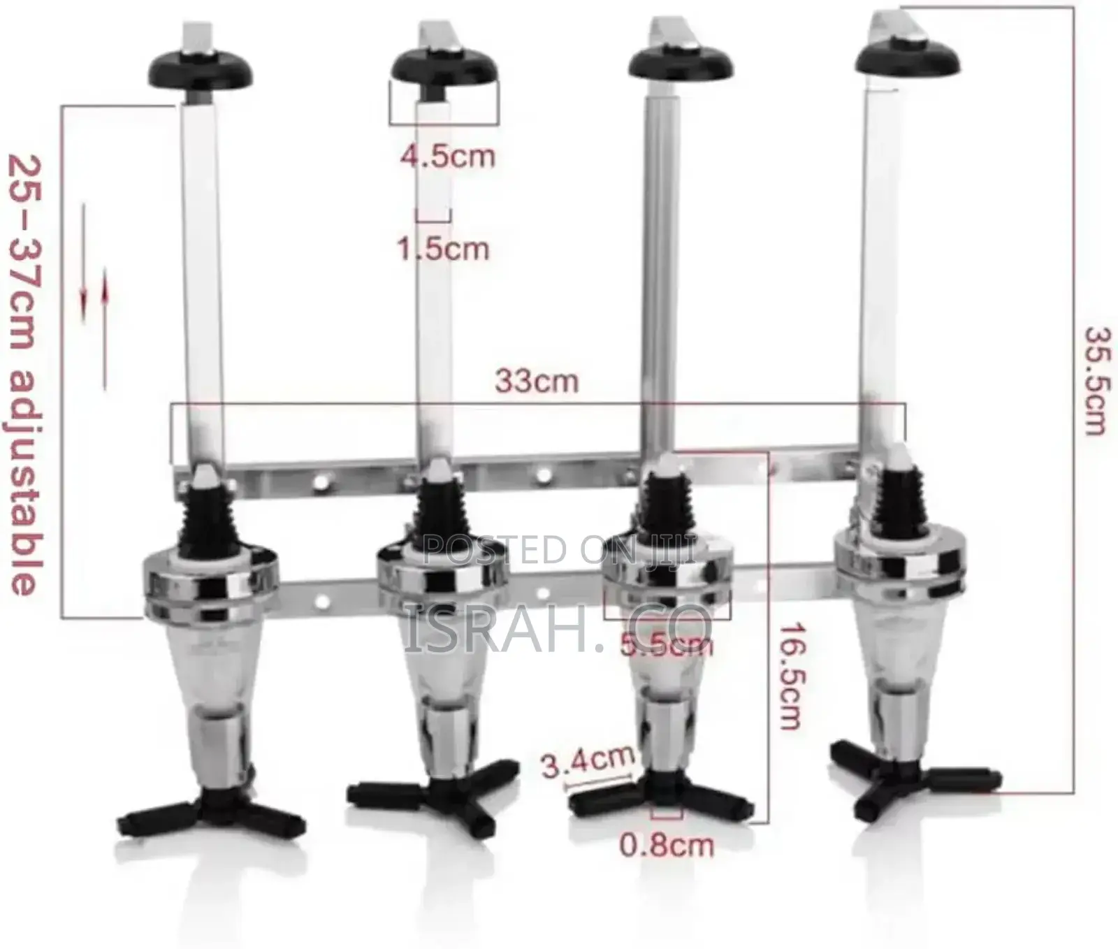 4-Bottle Wall-Mounted Liquor Dispenser.