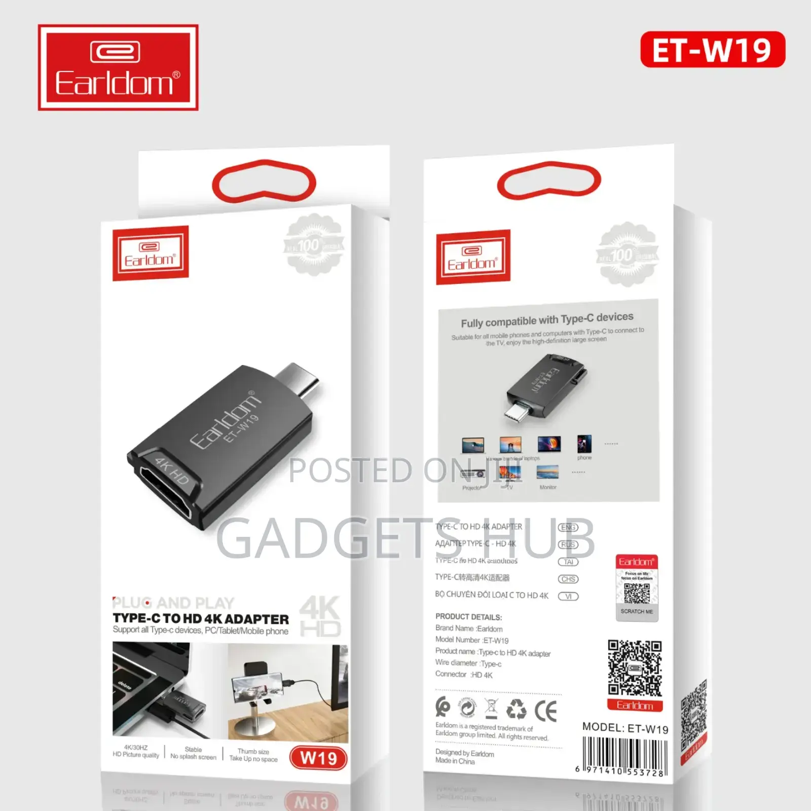 Plug and Play Support Type-C to Hdmi Pc Mobile Adapter