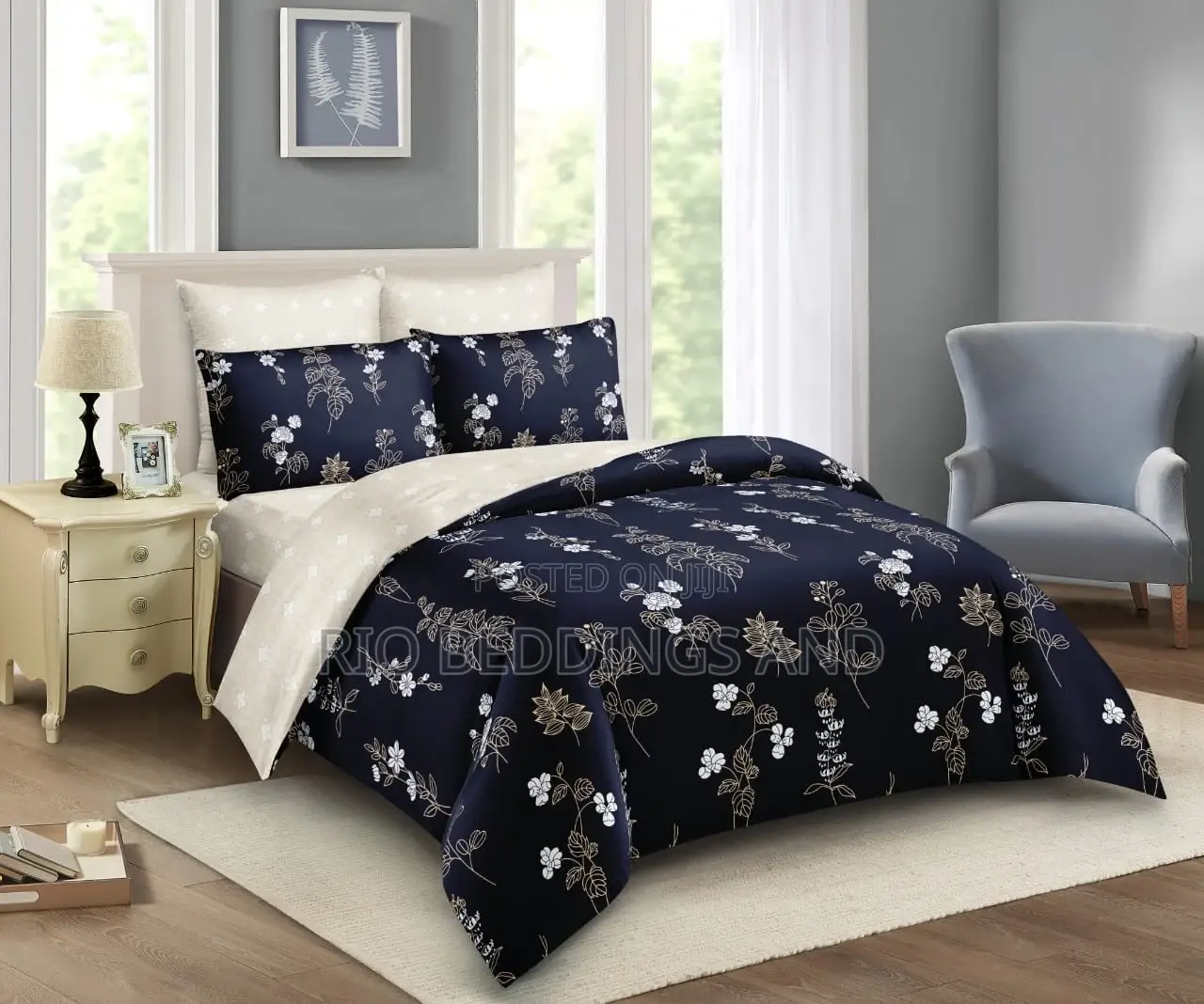 5x6 Cotton Bedcover / Duvet Cover With 4pcs