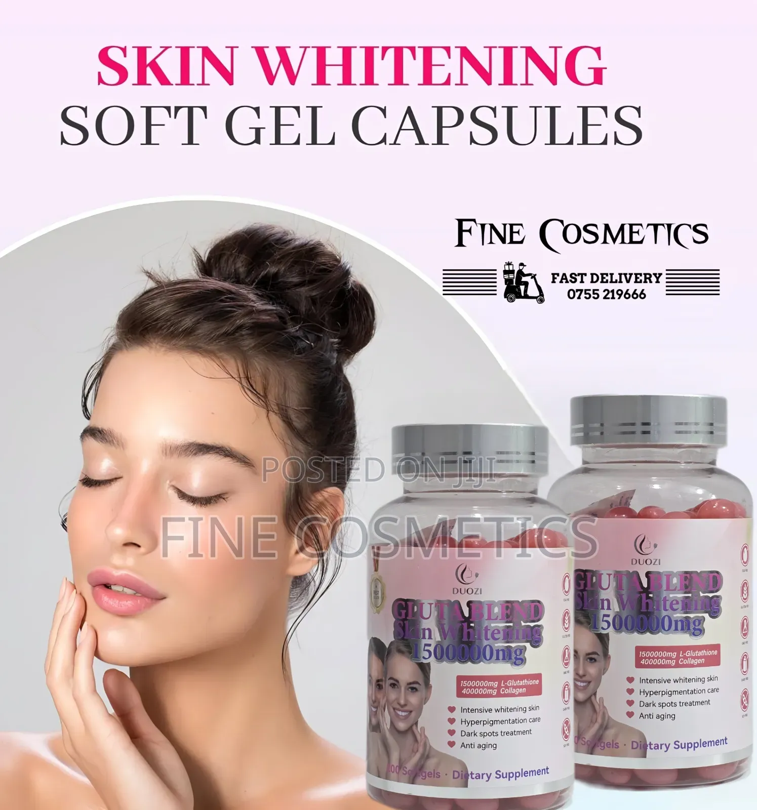 Gluta White Softgels 1500000mg Skin Whitening +Glowing Pills