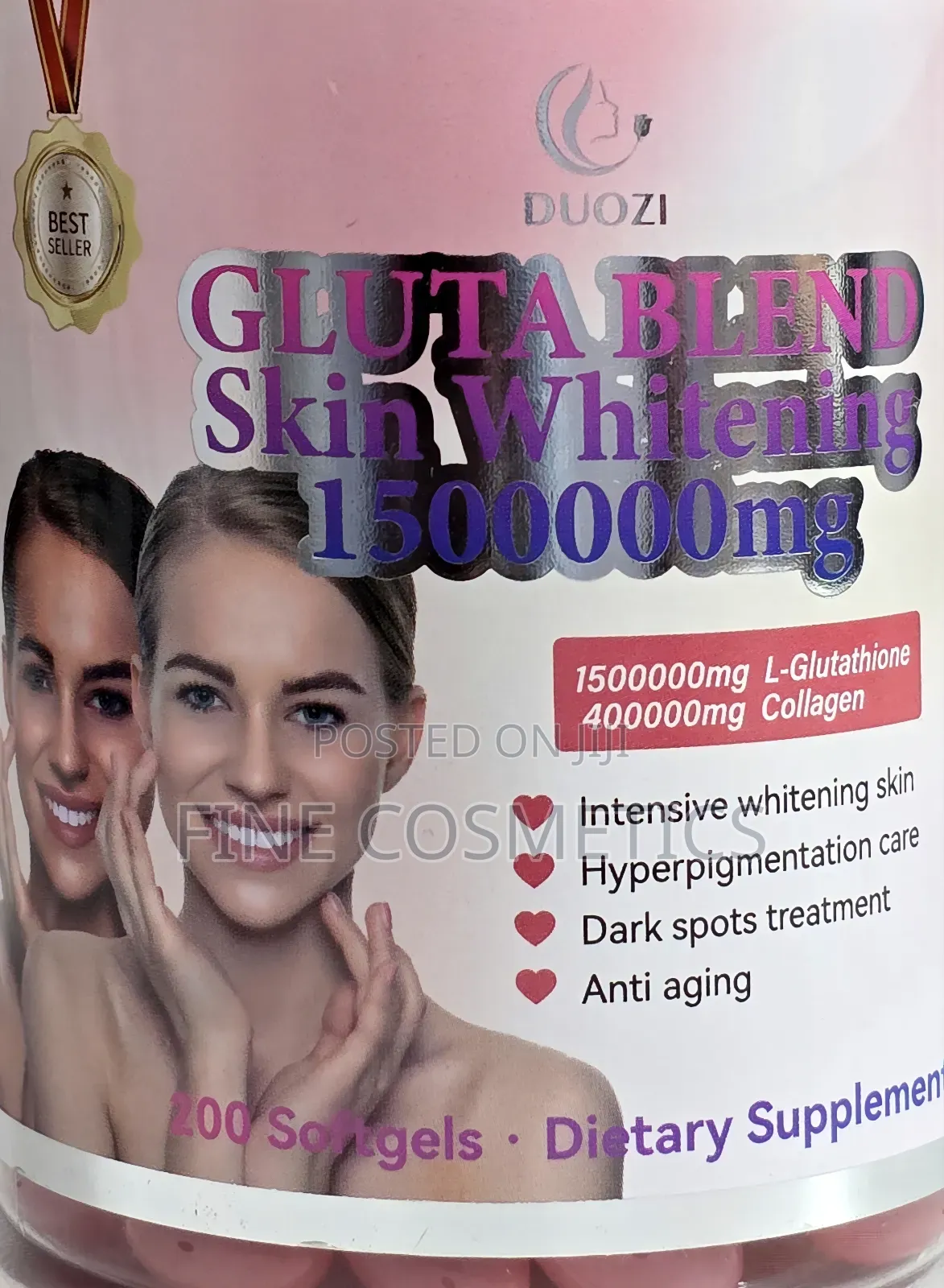 Gluta White Softgels 1500000mg Skin Whitening +Glowing Pills