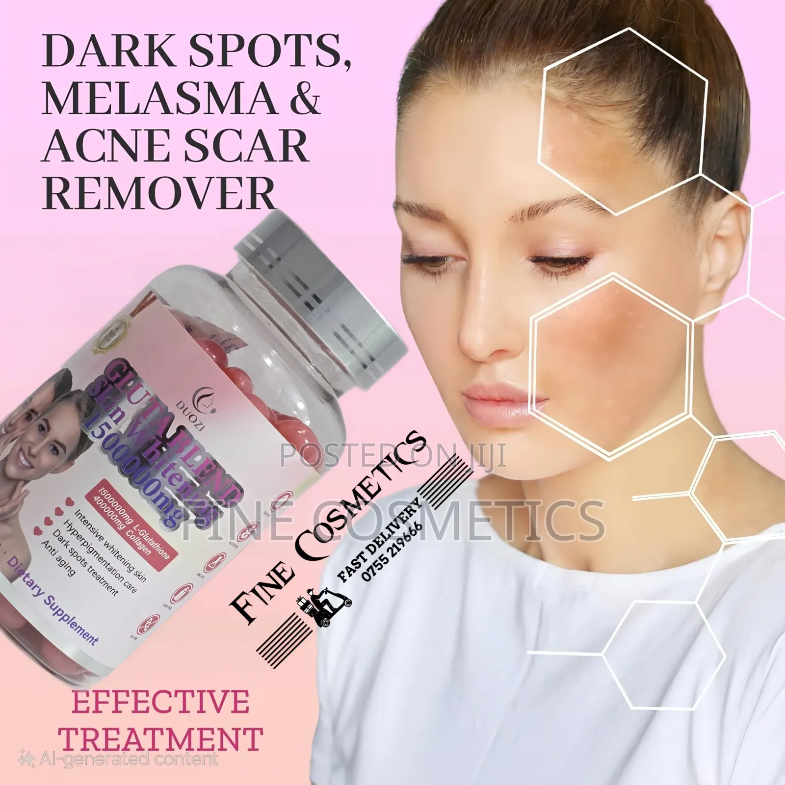 Gluta White Softgels 1500000mg Skin Whitening +Glowing Pills
